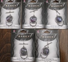 Lot Of 5 Metal Toggle Clasp Silver Jewelry Basics - Findings Supplies Stone NEW