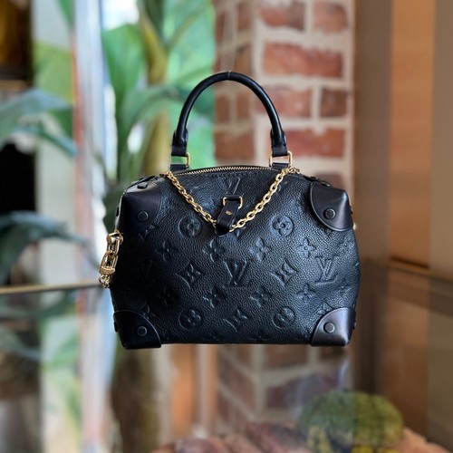 LOUIS VUITTON Petite Malle Souple Black Monogram Empreinte Leather Top Handle