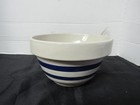 Roseville USA Blue Stripe 7" Diameter Stoneware Mixing Bowl, RRP Co. Pottery