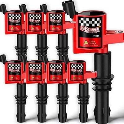 8 Pack Straight Boot Ignition Coils 15% More Energy F-150 for Ford Lincoln