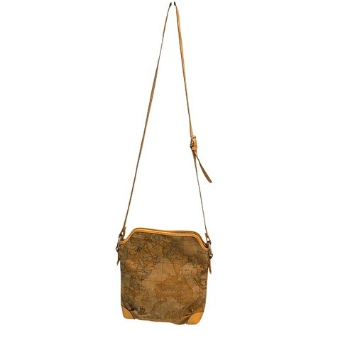 Borsa a tracolla Alviero Martini 1a Classe donna marrone stampa geo mappa pelle italiana