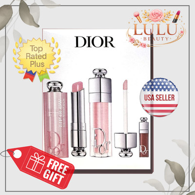 Dior Addict Lip Essentials + Gift Box Lip Glow & Maximizer ~3 pce Set 001 Pink 