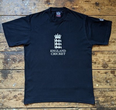 Admiral England Vintage Herren SS schwarz Baumwolle Cricket T-Shirt Jersey Oberteil Mitte 2000er S