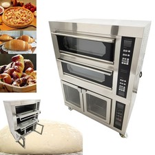 220V 3PH Commercial Movable Electric Pizza Oven with Fermentation Tank (No Tray)