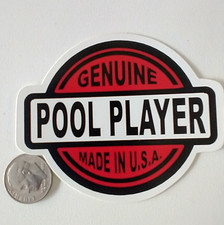 Genuine Pool Player Decal Sticker Made in USA Billiards Cue Stick Case Car Vinyl
