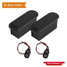 Durable Plastic 9V Battery Case for Guitar Bass - Easy Replacement - 2 PCS