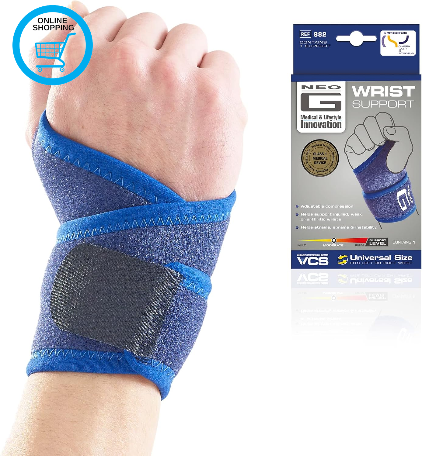 Wrist Support for Arthritis, Joint Pain, Sprains, Strains, Instability - Wrist B