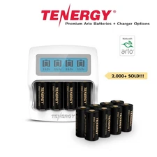 Tenergy PREMIUM Arlo Camera Rechargeable RCR123A Li-ion Battery & Charger LOT
