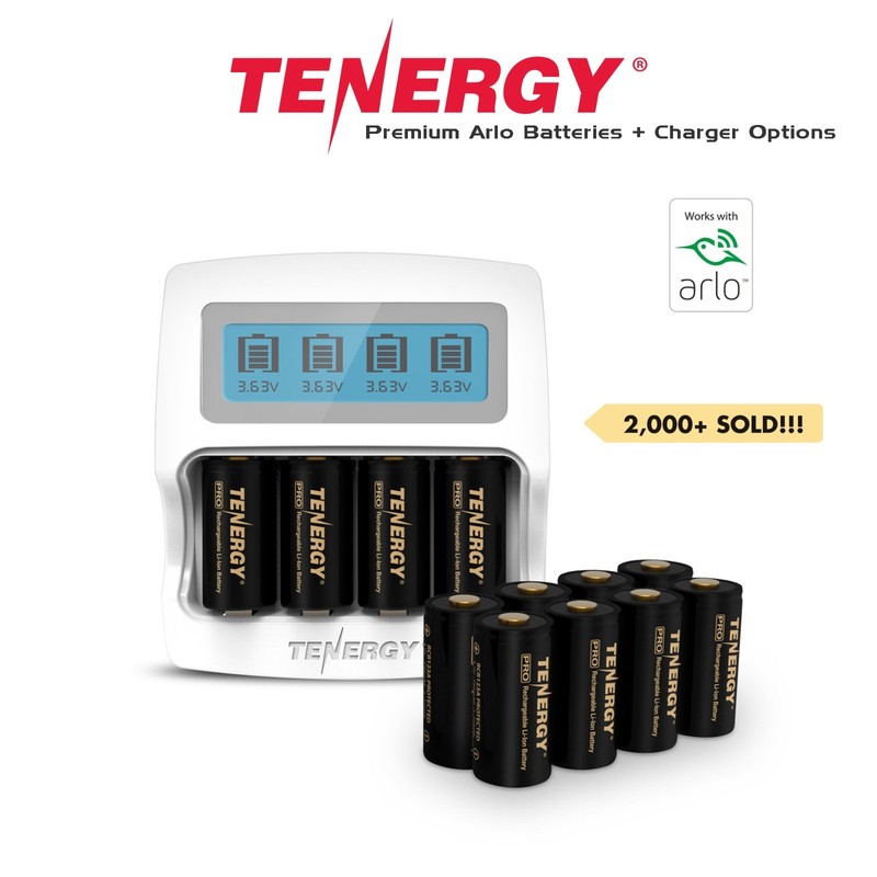 Tenergy Premium RCR123A Li-ion Rechargeable Battery Charger Arlo Camera Lot