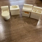 Vtg Fisher Price Little People Stove Kitchen & Bathroom Sink Toilet Lot