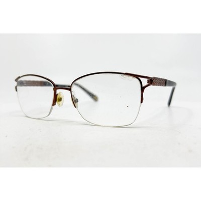 Emozioni Eyeglasses Women Brown Semi Rimless EM 4377 09Q 52-17-130 Italy