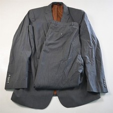 Jos A Bank 43L 36x32 Gray Striped 100 Wool Mens Jacket Pants Suit