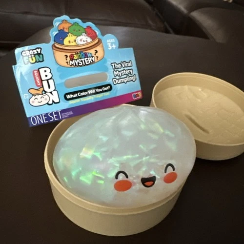 SUPER RARE Crazy Fun Rainbow Mystery Squishy Bun Dumpling - Holographic Ribbon