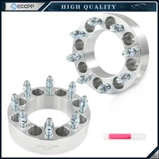 2 Pcs 2" 8x6.5/ 8x165.1 to 8x170 Wheel Adapters 9/16"x18 For Dodge Ram 2500 3500