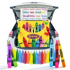8 Pcs Halloween Religious Crayons Trunk or Treat Car Decorations Kit