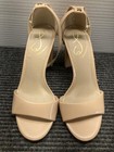 Sam Edelman Heel Sandals Womens Size 5.5 Nude Ankle Strap Open Toe Back Zip — photo 2