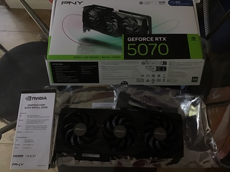 PNY NVIDIA GeForce RTX 5070 OC 12GB GDDR7 Ray-Tracing Graphics Card, DLSS 4, 614