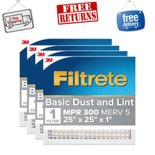 Filtrete 25x25x1 Air Filter Mpr 300 Merv 5 Dust Reduction Ac Furnace 4 Pack Filtrete 25x25x1 Air Filter Mpr 300 Merv 5 Dust Reduction Ac Furnace 4 Pack