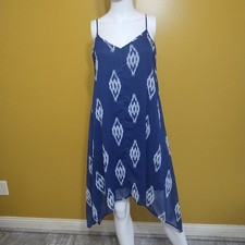 Charming Charlie Strappy Diamond Pattern Midi Slip Dress M Boho Coastal