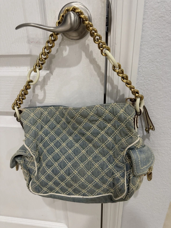 Marc Jacobs Denim Quilted Little Stam Shoulder Bag - Image 2 of 4
