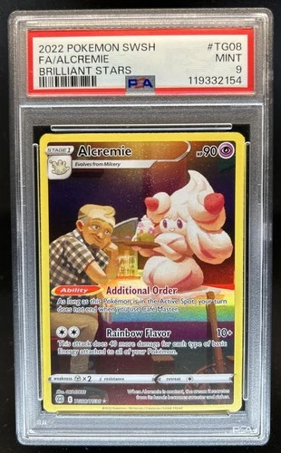 2022 Pokemon SWSH Brilliant Stars Alcremie Trainer Gallery Holo #TG08/TG30 PSA 9