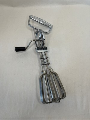 Vintage Ekco BEST Stainless Steel Rotary Hand Mixer Egg Beater Tool USA Ecko SL