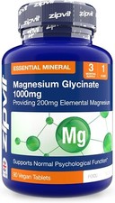 Magnesium Glycinate with B6 1000mg, 90 Magnesium Tablets, Reduces Fatigue, Vegan 0.16 per thousand milligrams
