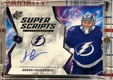 2020-21 UPPER DECK SPX ANDREI VASILEVSKIY, #S-AV, AUTO, SUPER SCRIPTS, BOLTS   C