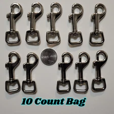 2" Swivel snap hook with 3/8" Square strap eyelet. purse leashes (10 count bag)