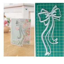 Streamer Bow Metal Cutting Die Cuts, DIY Crafts Template Streamer Bow Scrapbo...