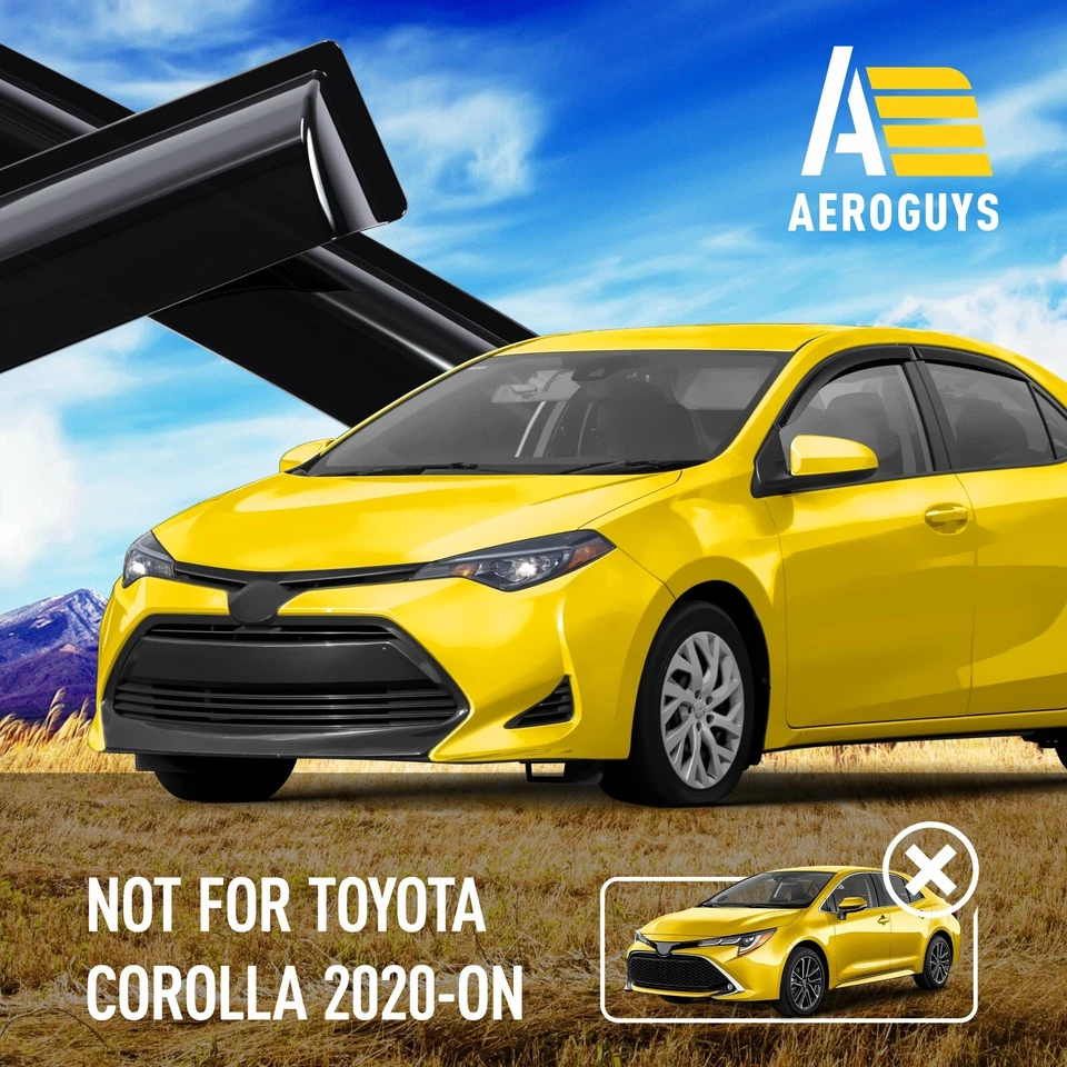 Protectores de lluvia viseras de ventilación para Toyota Corolla 2014-2019 sedán Foto 4 de 4