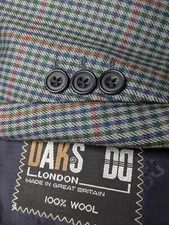 New DAKS Made in England 40R COLORFUL Check Plaid Tweed Blazer Jacket Spor Coat