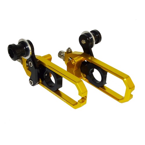 Gold Rear Chain Adjuster Tensioner Swingarm Spools For KAWASAKI ZX10R 2011-2015 - Picture 7 of 9