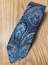 The Mens Store Bloomingdale's Men's BLUE NAVY PAISLEY SILK TIE T2