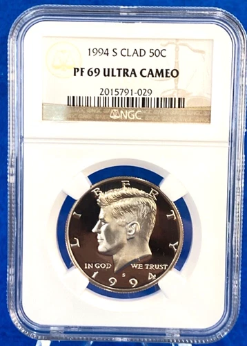 1994 S Kennedy 50C Clad Proof Half Dollar NGC PF 69 Ultra Cameo