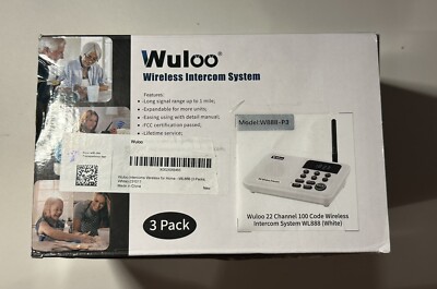 Wuloo 22 Channel 1 Mile Wireless Intercom System WL888 (3 Pack)