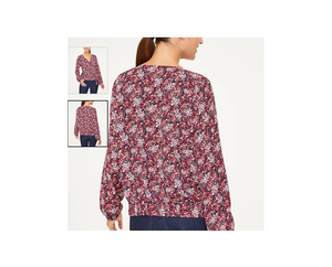 loft floral wrap blouse