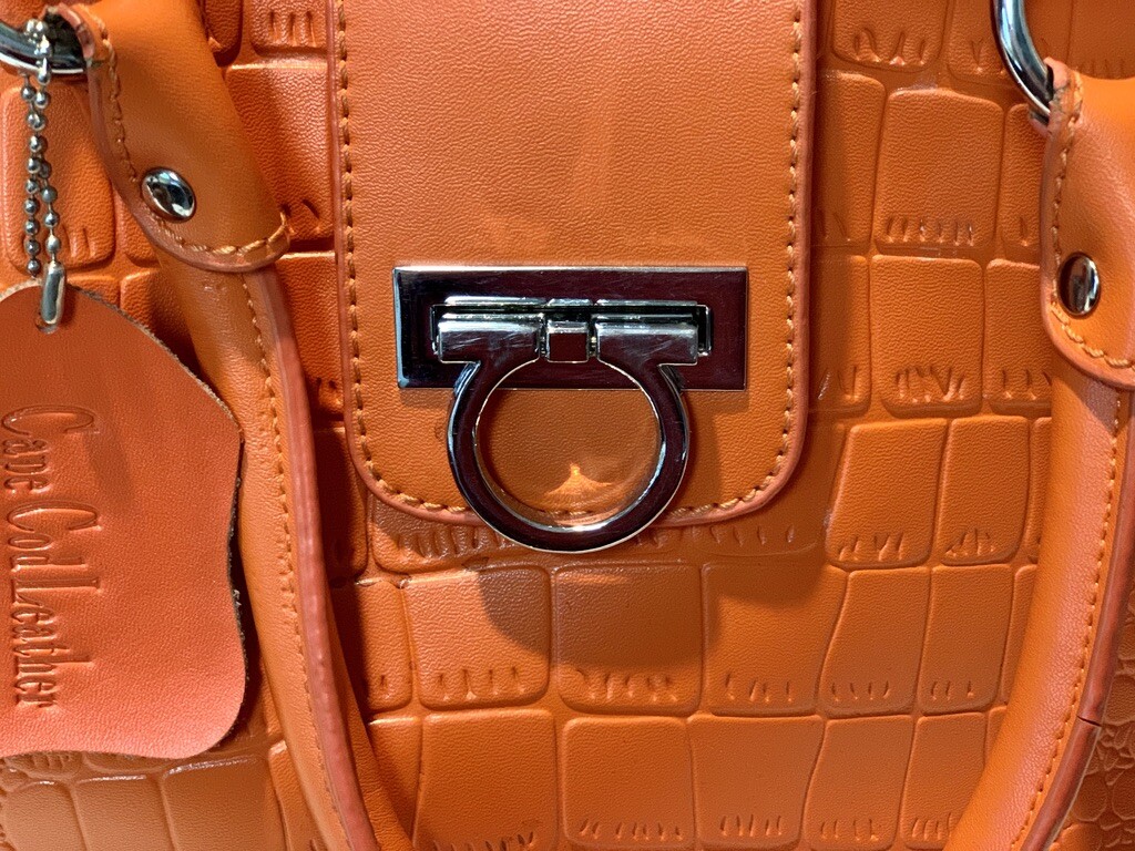 Cape Cod Leather orange tote bag eBay