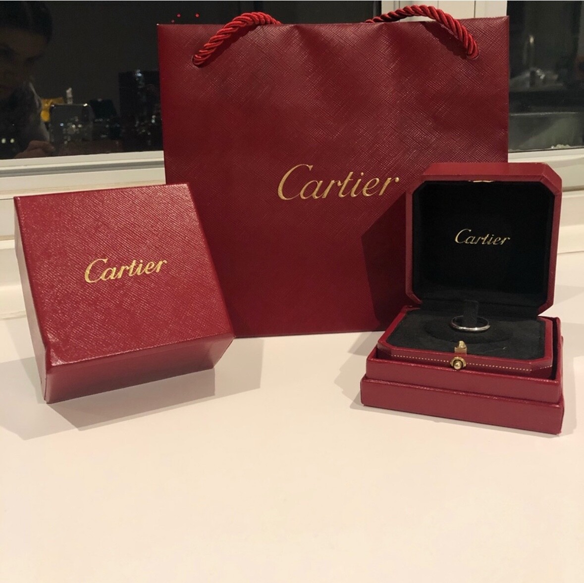 Cartier Platinum Wedding Band 2.5mm with Box Certification and Pouch-image