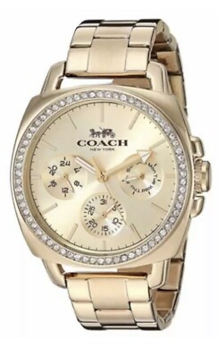 Brand New Coach Boyfriend With Crystal Bezel Ladies Watch 14503130