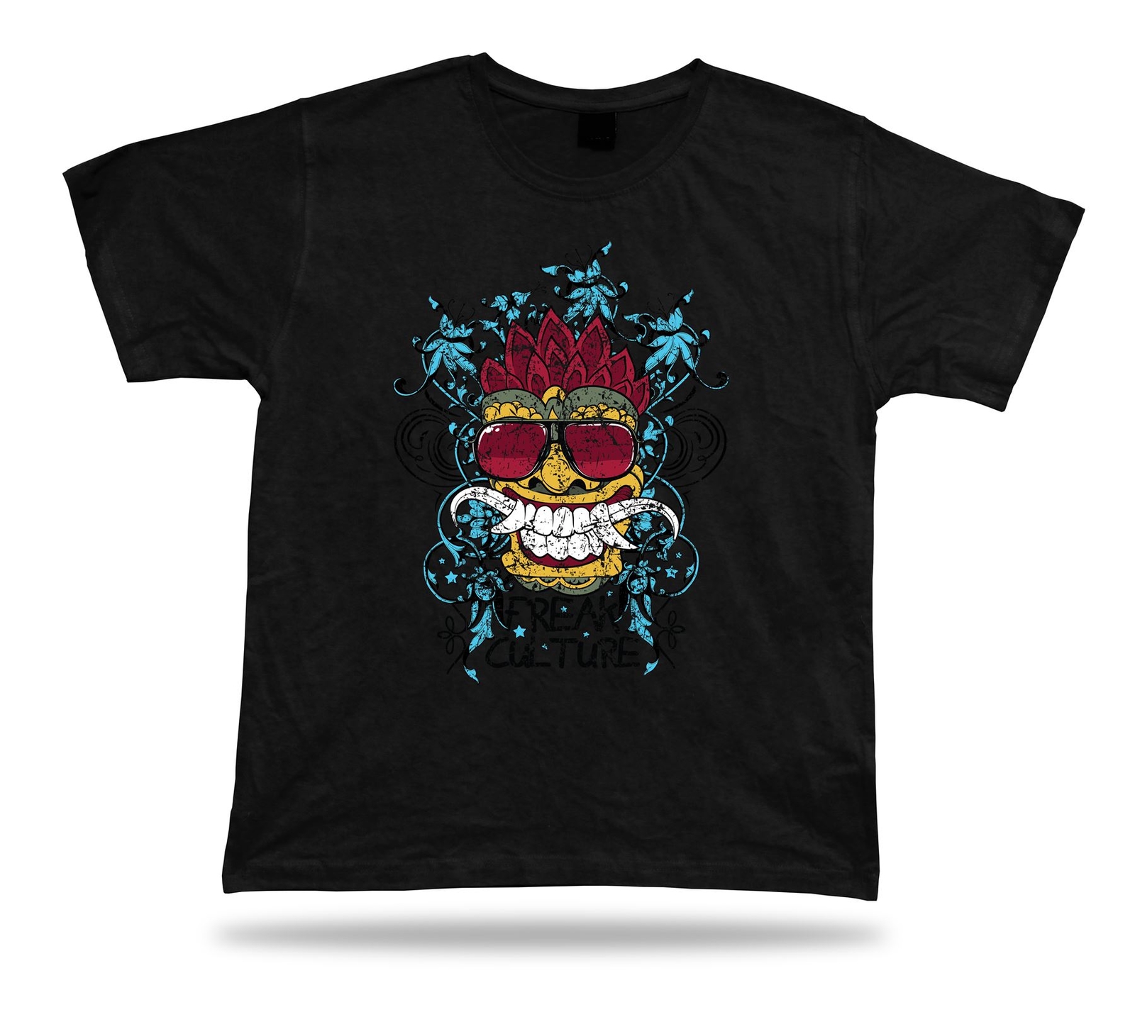 Tshirt Tee Shirt Birthday Gift Idea Freak Culture Oni Mask Sun Glasses Tribal-image