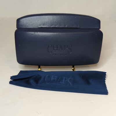 Chaps Protective Clamshell Hard Case For Glasses Classic Logo W Blue Cloth
