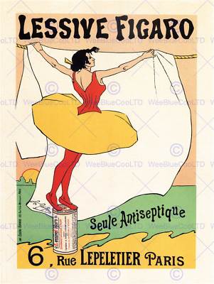 Waschpulver Figaro Seife Paris Frankreich Vintage Retro Werbung Poster 1585Py