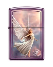 Zippo 68531 Anne Stokes Collection Angel with Orb on Purple Lighter