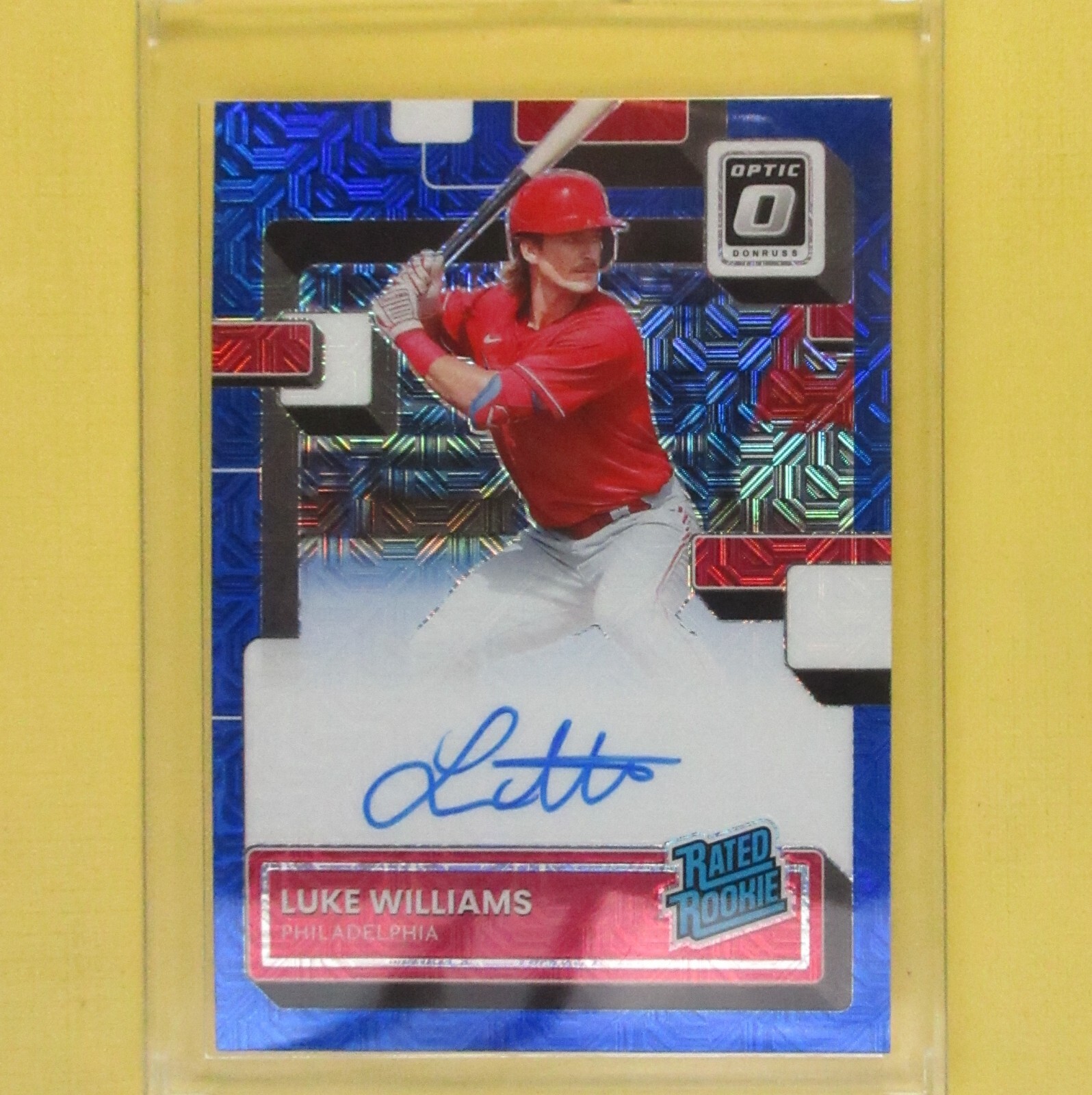 LUKE WILLIAMS  2022 Rated Rookie Donruss Optic Blue Mojo  /99  Auto.   Phillies