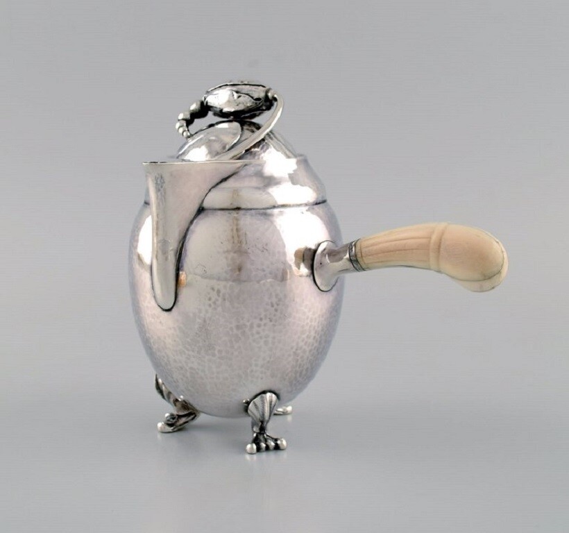 Georg Jensen Blossom chocolate pot in hammered sterling silver. | eBay