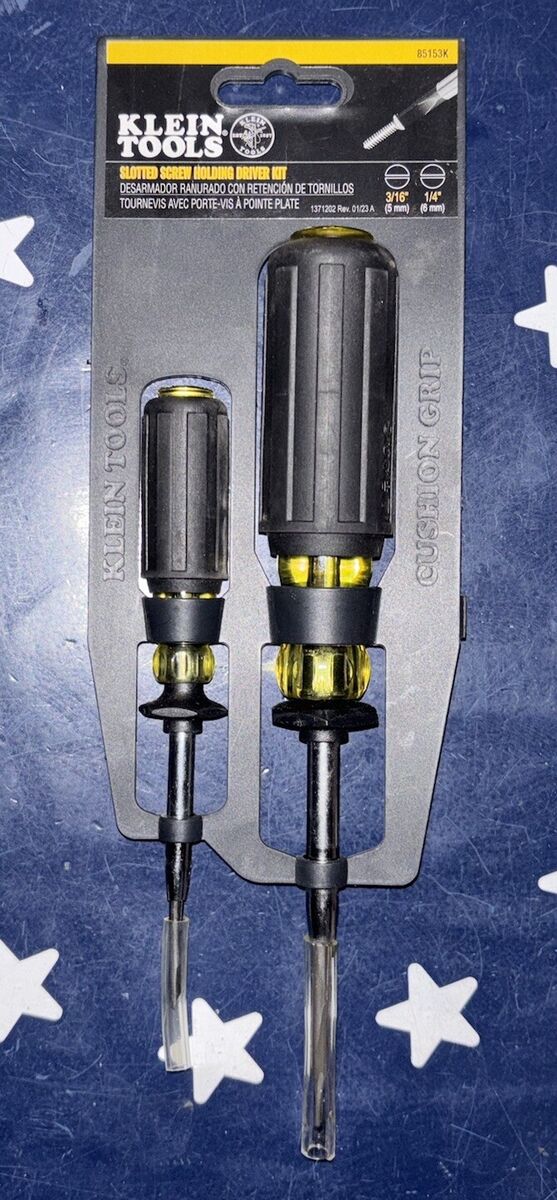 KLEIN TOOLS 2pc Slotted Screw Holding Driver Kit 3/16” 1/4 KLEIN TOOLS 2pc Slotted Screw Holding Driver Kit 3/16” 1/4