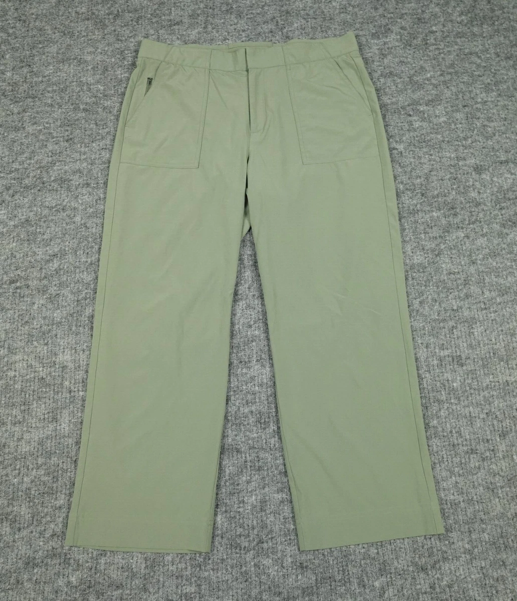 Pantalon Athleta femme 14 vert olive randonnée hybride poche
