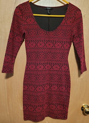 forever 21 red and black dress Vintage 00s Forever 21 red black bubble hem mini