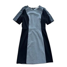 LOFT Size 4 Two-Tone Short Sleeve Dress Colorblock Grey Black